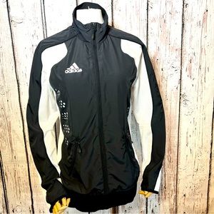 Adidas Full Zip Track Jacket Perforated Size Small Sample EUC